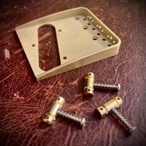 Van Dyke-Harms Brass Telecaster Hybrid Bridge and Compensated Saddle Set-Vintage Spec Mounting